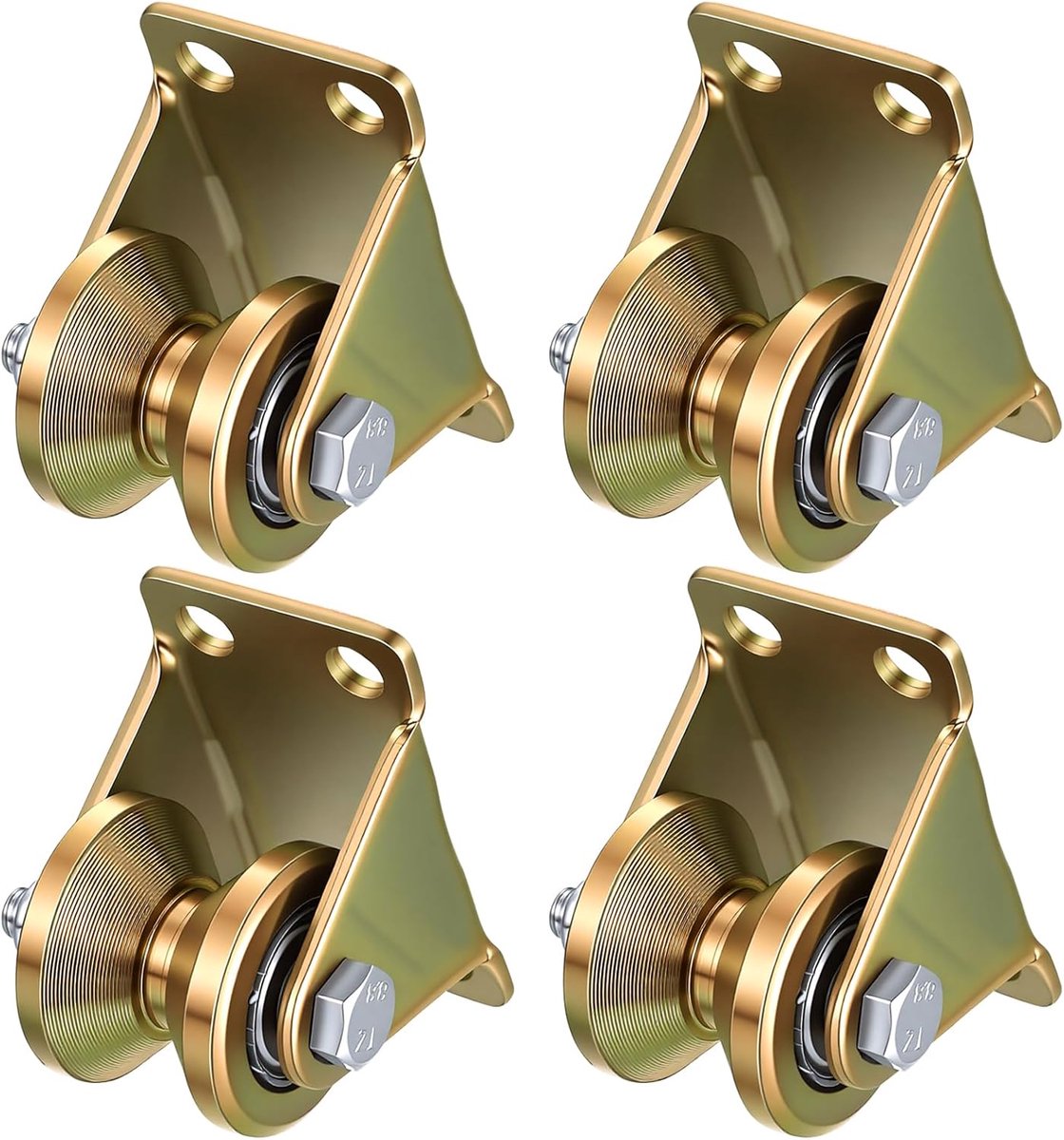 4 stuks omleidingskatrol lier, omleidingskatrol staalkabel, touwkatrol omleidingskatrollen voor touw, 6 mm V-groef katrol met kogellagers, katrollen zware lastrollen voor staalkabels, rolpoorten