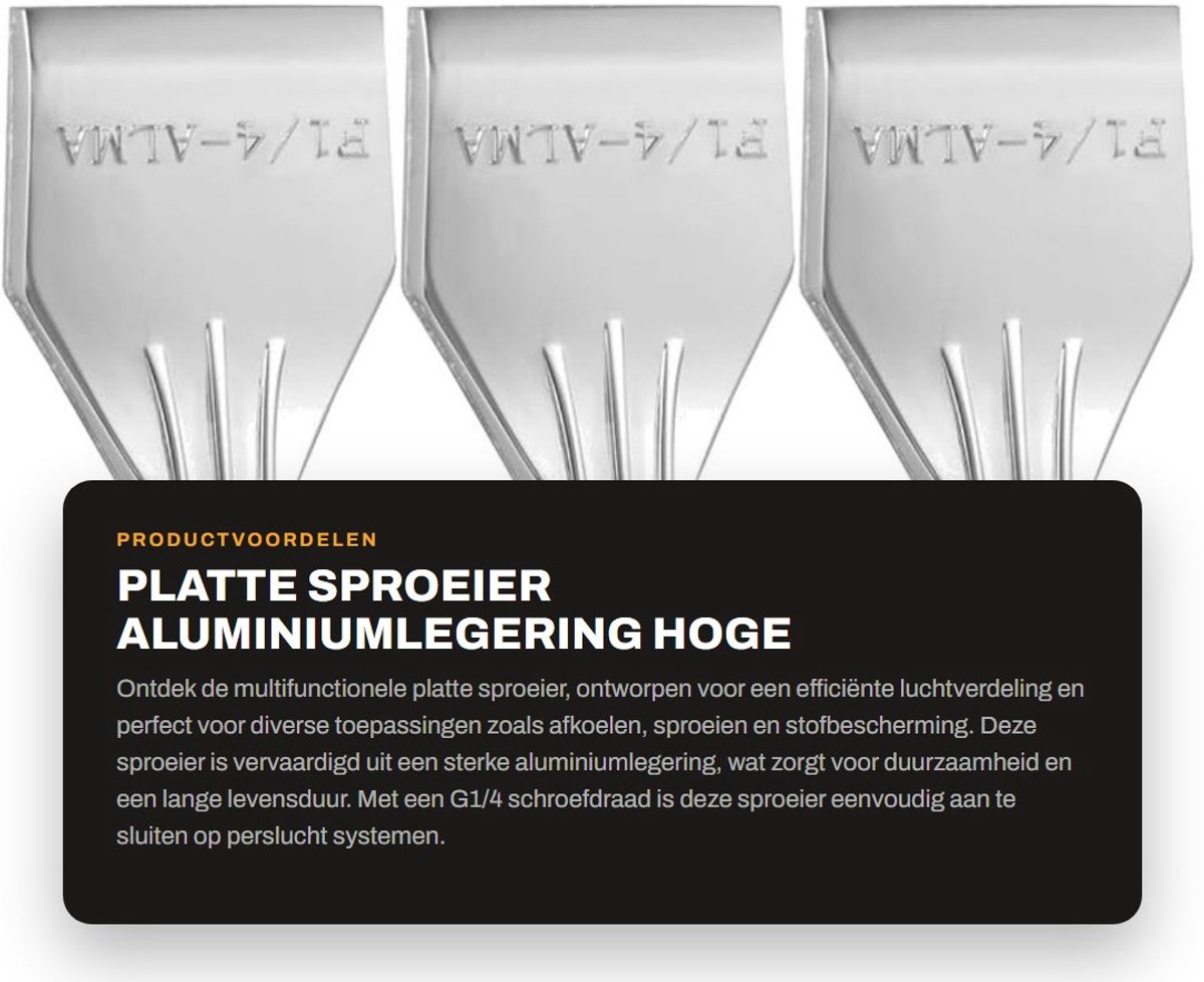Dailygoods- Sproeier Platte Aluminiumlegering - Sproeier Drukspuit - Sproeier Tuinslang - Sproeier Kinderen - Sproeier Speelgoed - 3 x Platte Sproeier 8,80 x 4,80 cm - Luchtmondstuk