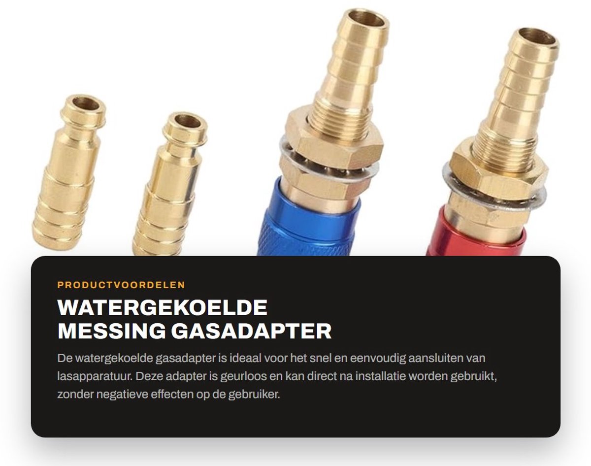 Dailygoods - Watergekoelde Messing Gasadapter Snelkoppeling 10mm