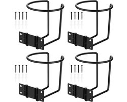 4 stuks Boot Ring drankhouder, auto bekerhouder, universele drankhouder bierfleshouder wandmontage voor boot, jachten, maritiem, auto, RV, startpagina, wasruimte, hardware (zwart)