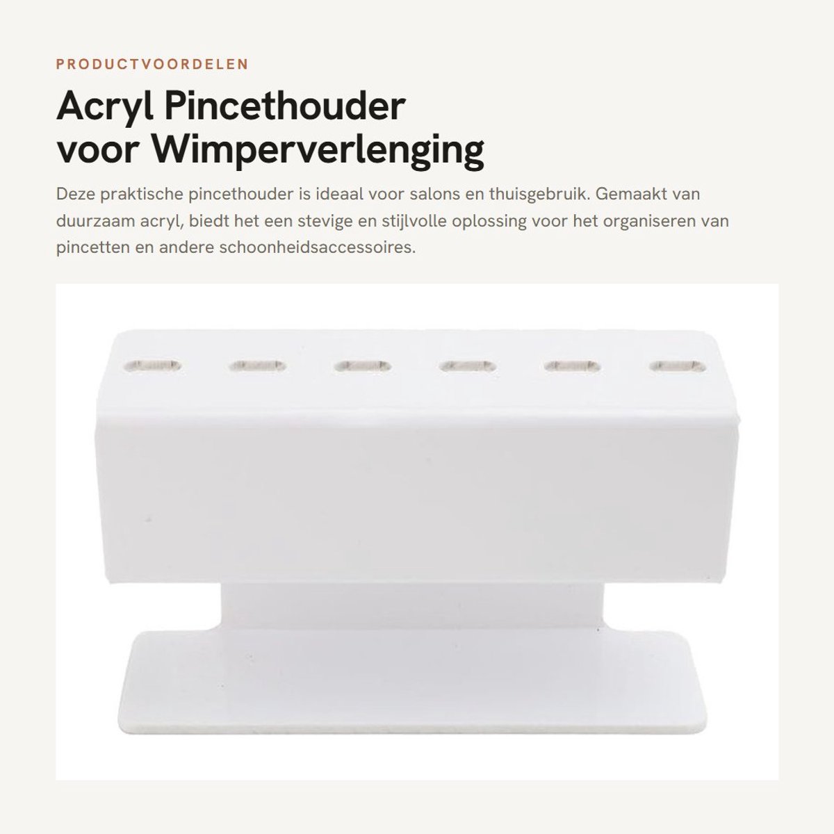 Dailygoods- Tweezers Houder Duurzaam Acryl - Pincet Organizer - Salon Opslag - 8 Gaten - Makkelijk Afwasbaar - Stabiliteit voor Thuisgebruik
