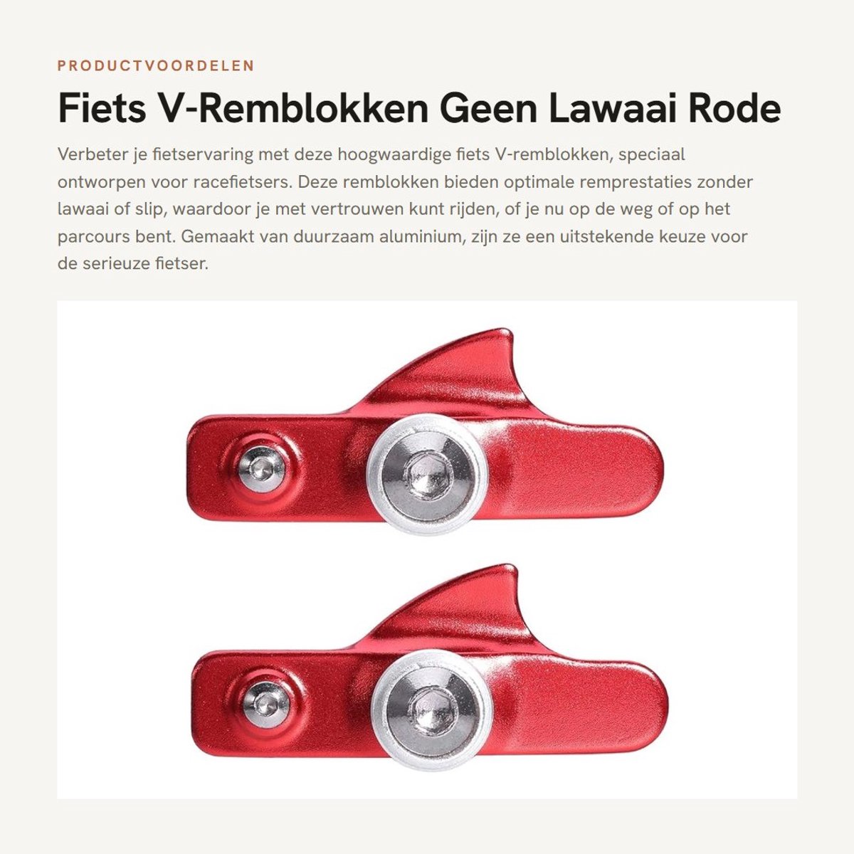 Dailygoods- Remblokken - Remblokken Fiets - V-Remblokken - Aluminium - Antislip - Geen Lawaai - Fietsremmen