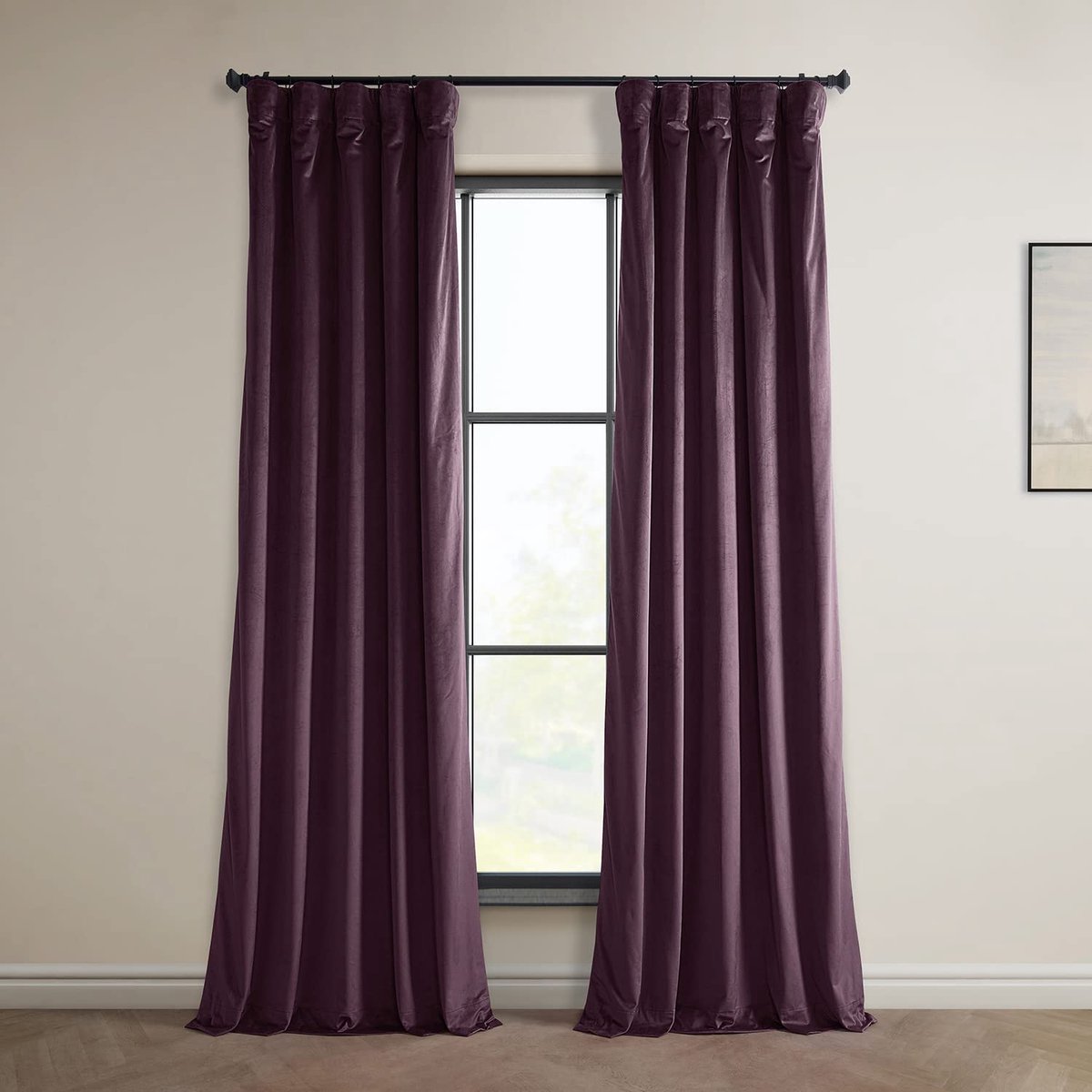 Half Price Drapes Heritage pluche fluwelen gordijnen 213 cm lange kamer verduisterende gordijnen voor slaapkamer en woonkamer 127 x 213 cm (b x l), (1 paneel), winter pruim