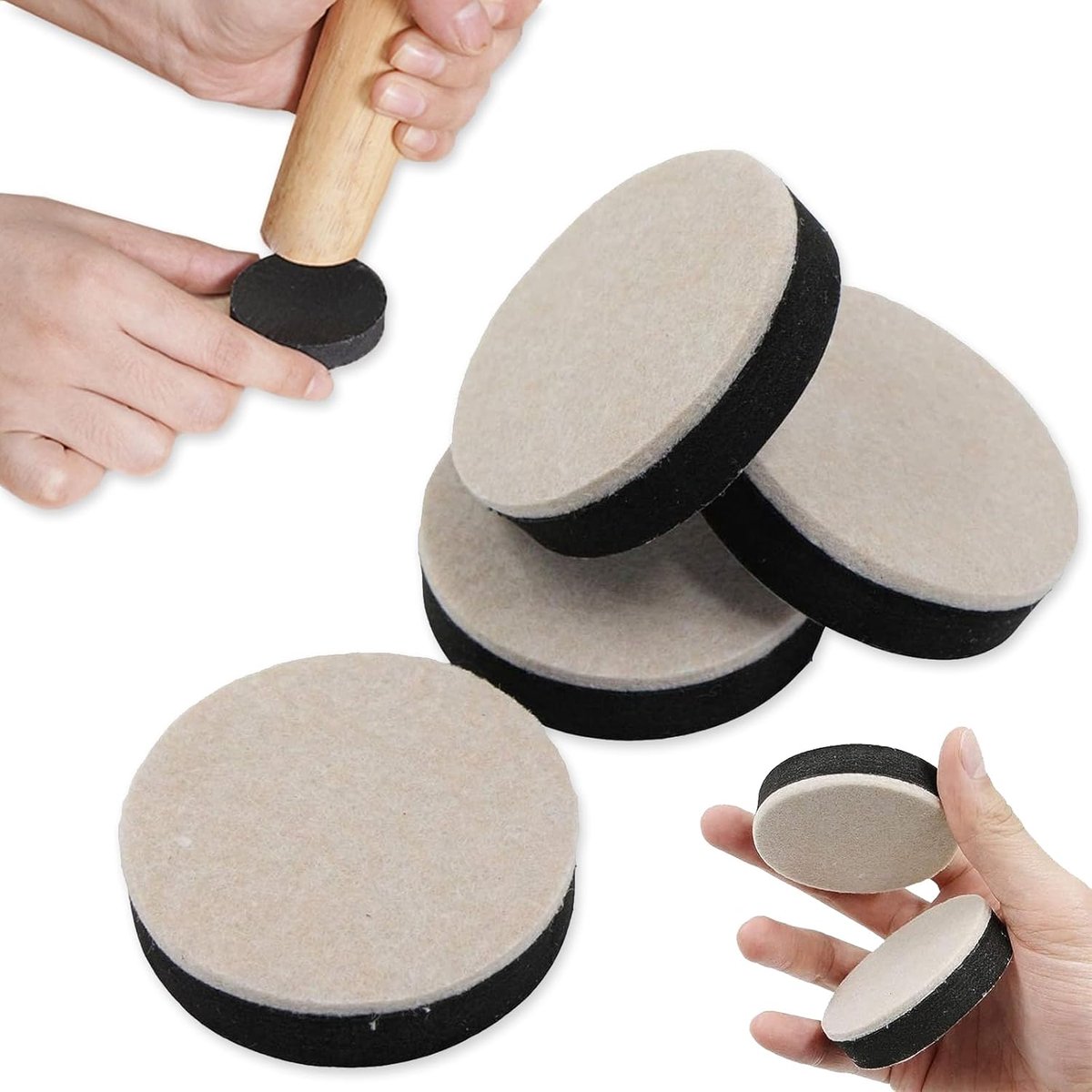 lankai 4 Stuks Meubelverhoging Zelfklevende, Viltglijders, Vilt Meubelverhoger Ronde, Meubelverhogingen, Zelfklevende Meubelverhoging, Voor Stoelen, Meubels (Diameter 5cm, Hoogte 1,5cm)