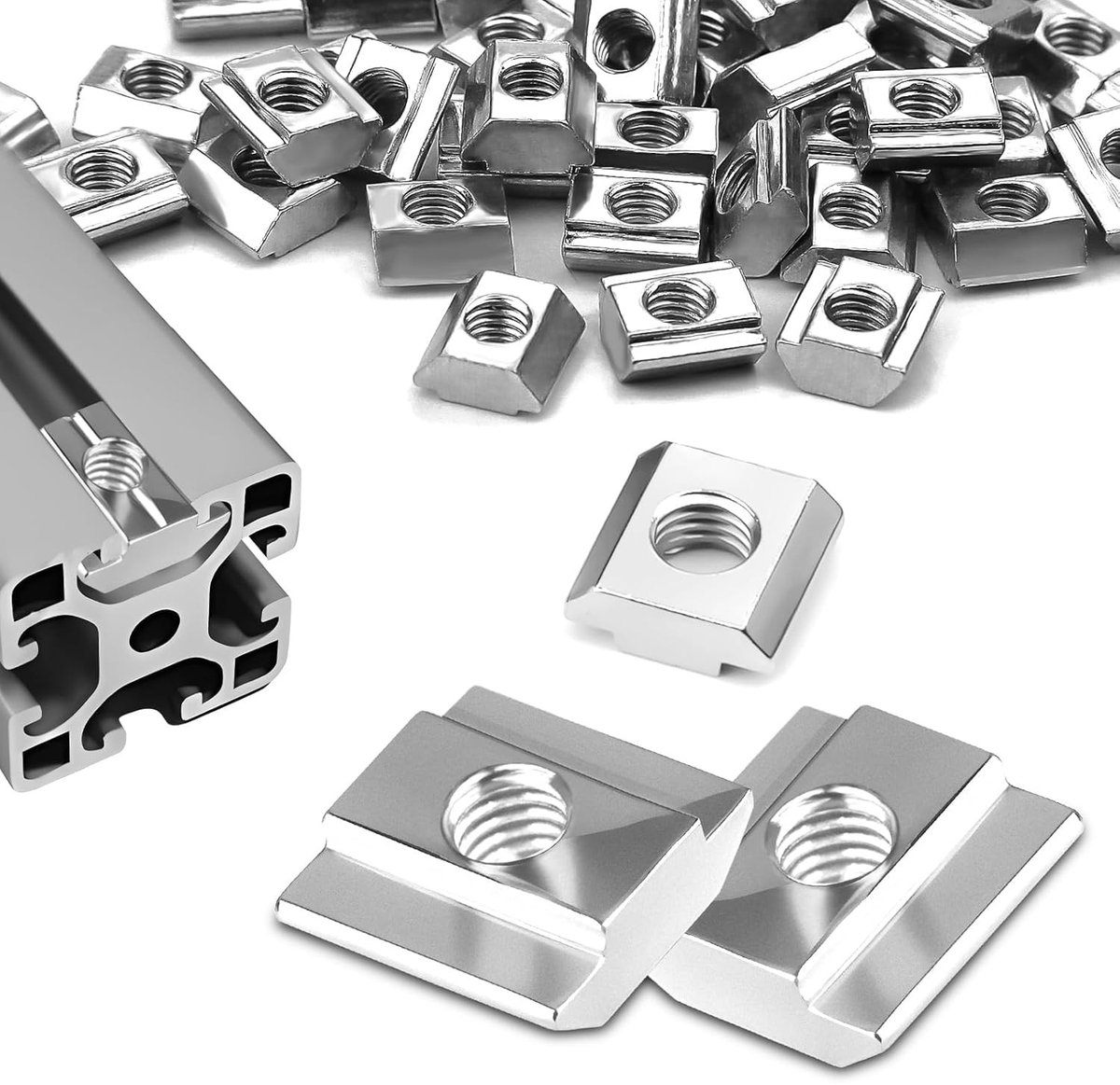 40 Stuks M4 Nutensteinen Type B voor 20-Series Aluminium Profielen - Stevige Glijmoeren van Koolstofstaal voor Extrusie Slots
