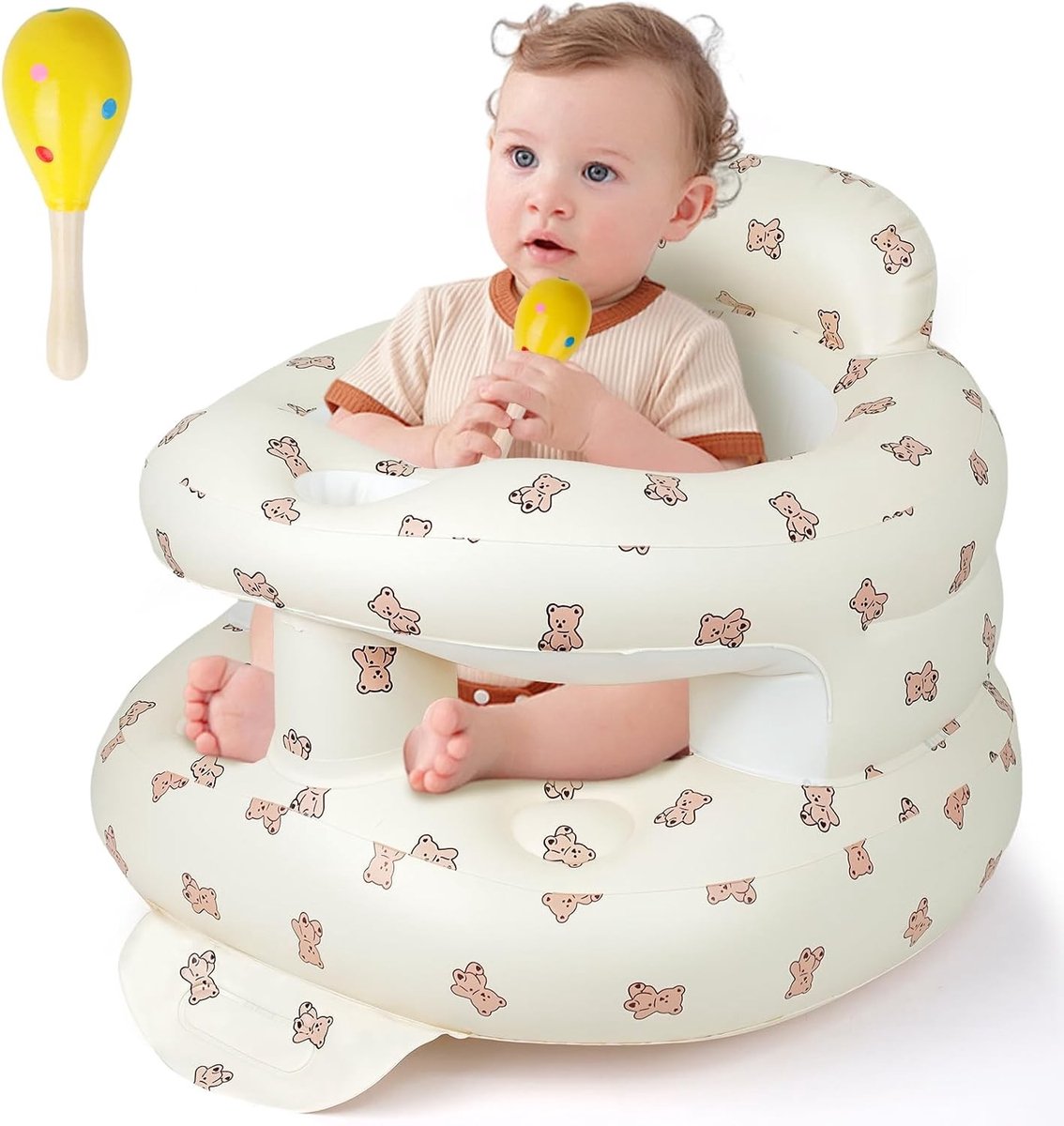 Opblaasbare Babystoel voor Comfortabel Zitgemak - Geschikt voor 3 tot 36 Maanden, Ideaal voor Camping, Vakantie en Strandgebruik