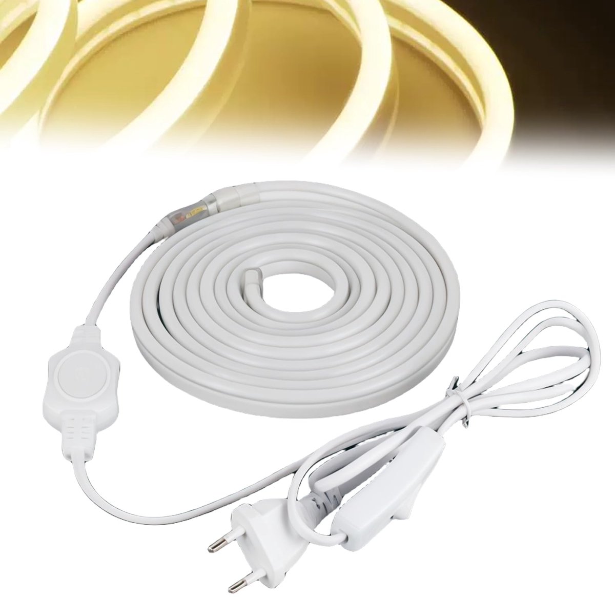 CoB-ledstrip 220 V 5 m - warm wit - waterdicht - voor buitenverlichting - ShopVlot