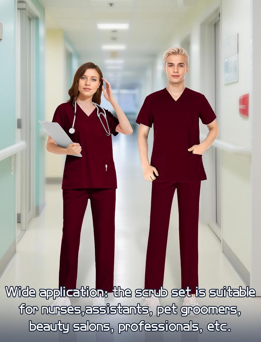 Comfortabele Unisex Scrub Set voor Medisch Personeel - Jacket en Broek voor Artsen en Verpleegkundigen