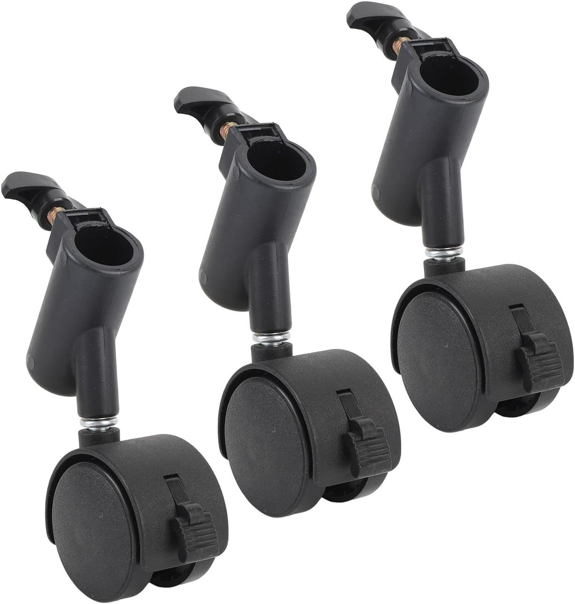 360° Draaibare Stille Lichtstandaard Wielen, 3 Stuks Tripod Casters met Rem, Geschikt voor Studio's, Tafels en Kasten, Duurzaam en Eenvoudig te Installeren