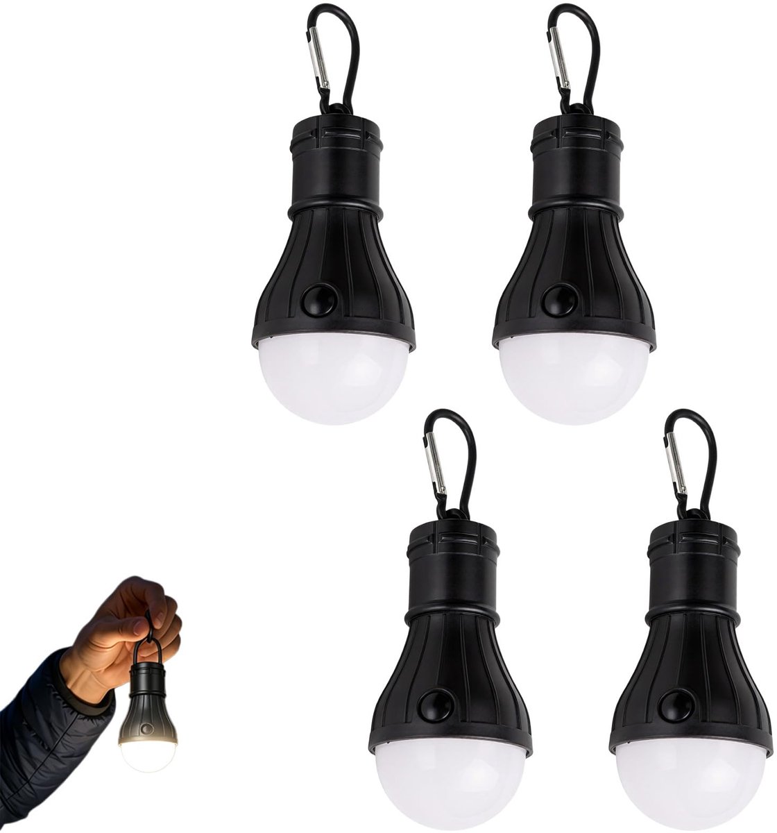draagbare led-campinglantaarns 4 stuks - waterdicht, compact - 3 helderheidsmodi - ideaal voor kamperen - ShopVlot