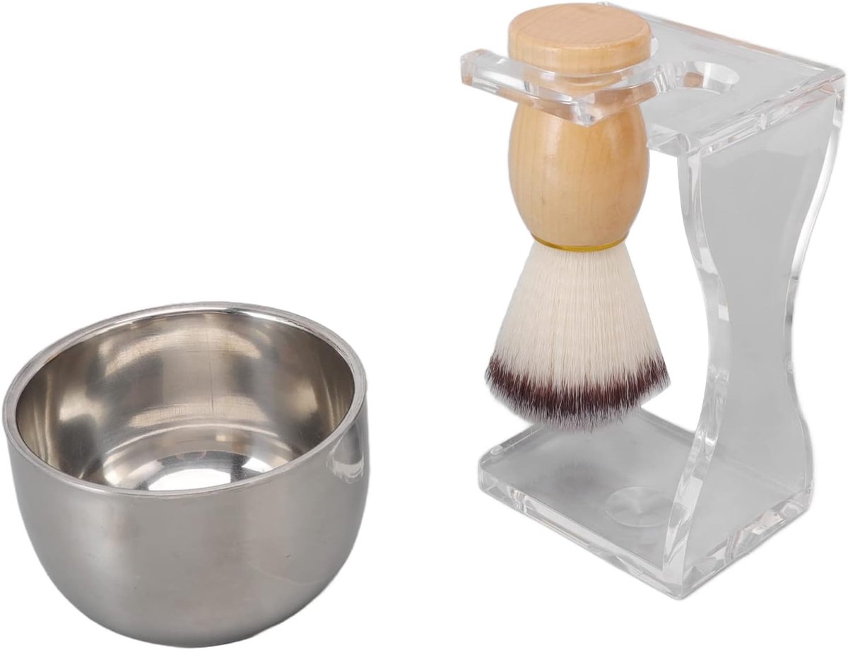 Scheerkwastset voor heren - luxe nylon kwast - acrylstandaard - perfect voor een gladde scheerbeurt - ShopVlot