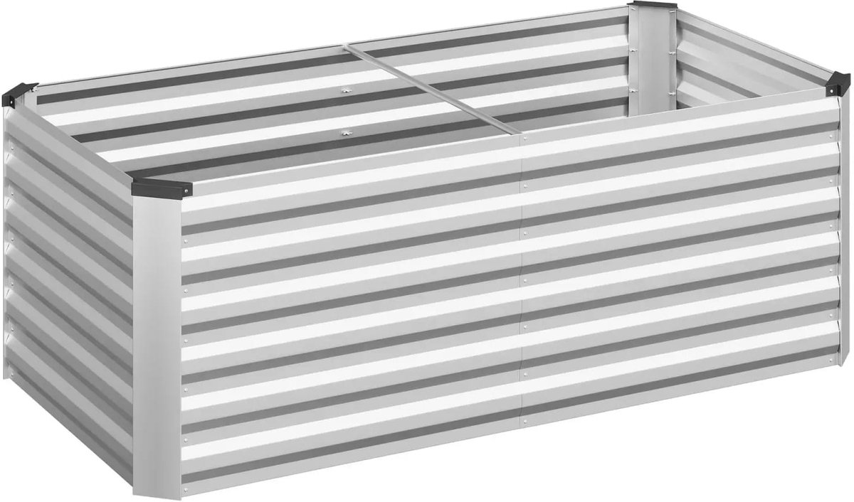 Klarven® Verhoogde tuinbed B 160 x D 80 x H 56 cm - Roestvrij staal, weerbestendig - Ergonomische werkhoogte, gemakkelijk onderhoud