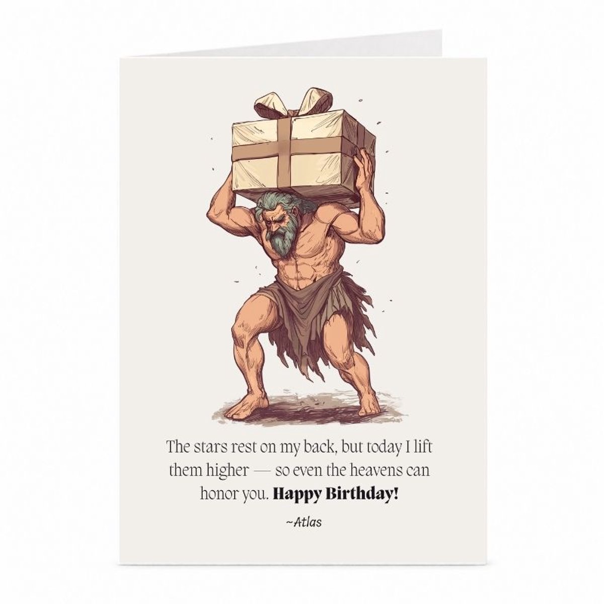 Atlas - Verjaardagskaart - JustTheCardGuy - A6 met envelop