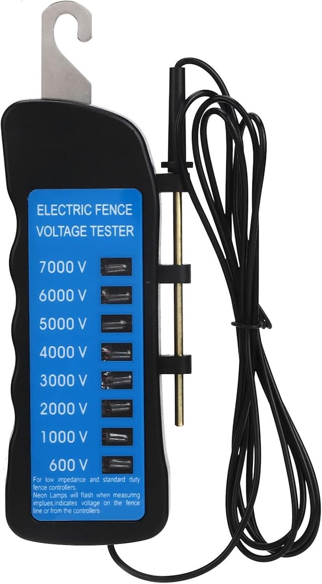 Voltage Tester voor Elektrische Hekken - Foutzoeker voor Hoge Spanning 600 tot 7000V - Tuin Gereedschap voor Veiligheid en Onderhoud
