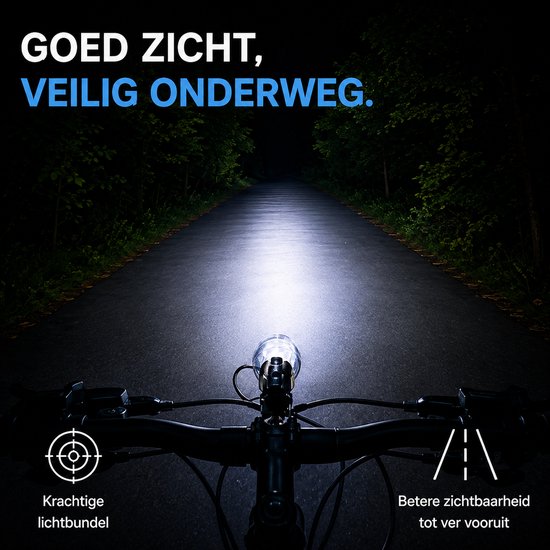 Fietskoplamp - Fietsverlichting - Retro Koplamp - Zwart — afbeelding 4