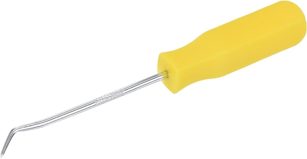 O-Ring 45 Grad Pick - Precisie Schroevendraaier voor Olieafdichtingen en Gasket, Duurzaam en Stevig, Geschikt voor Motorblokken en Cilinderkoppen (142mm, Geel)