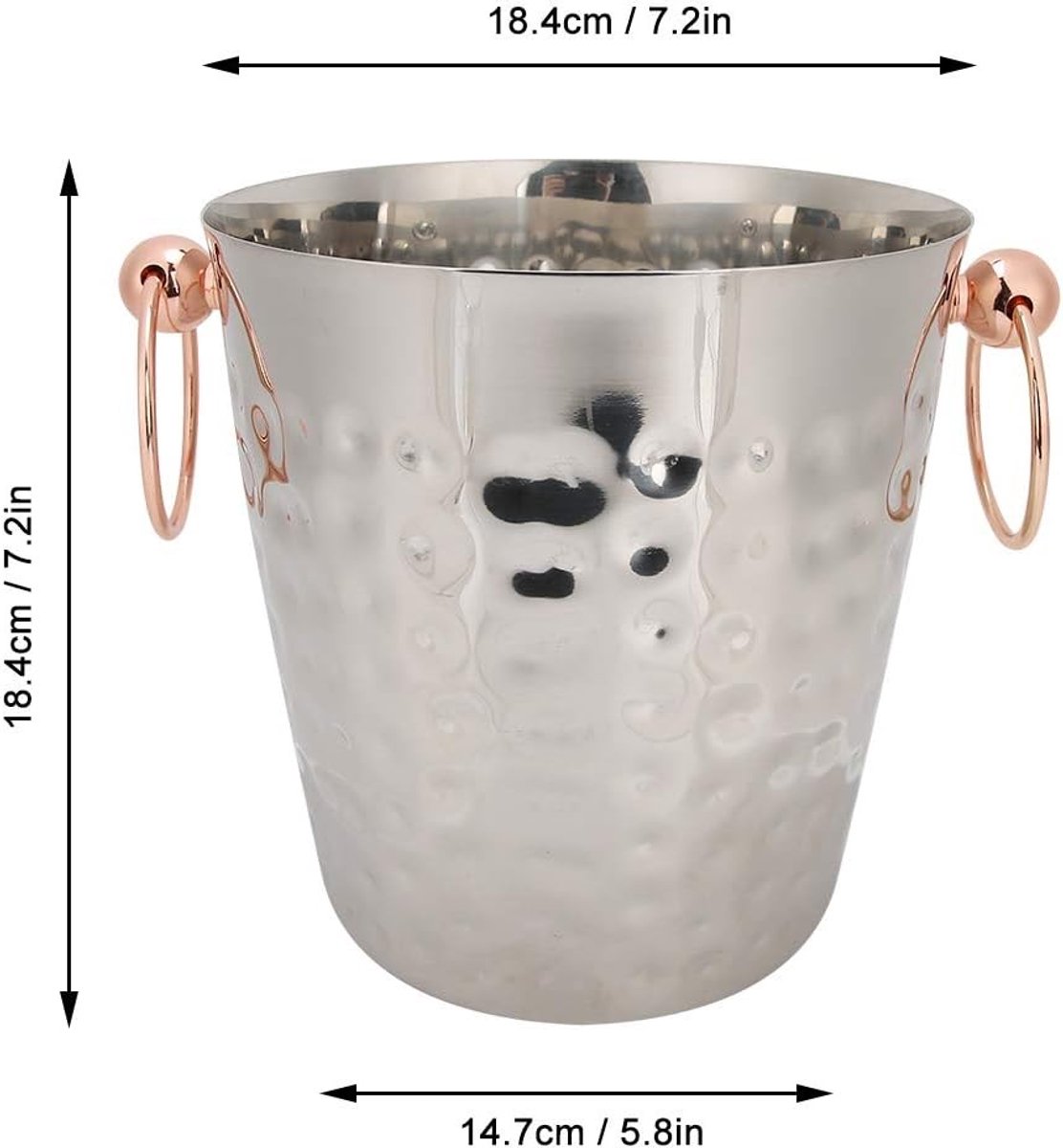 RVS IJs-emmer van 3 liter met handvat voor gekoelde champagne, wijn en bier, ideaal voor feesten en evenementen