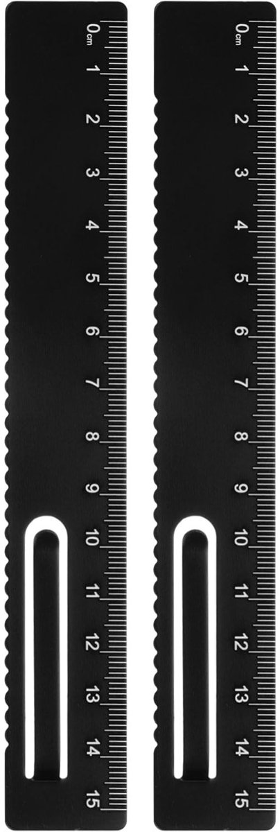 rechte liniaal 15 cm - aluminiumlegering - zwart - ideaal voor nauwkeurig meten - ShopVlot