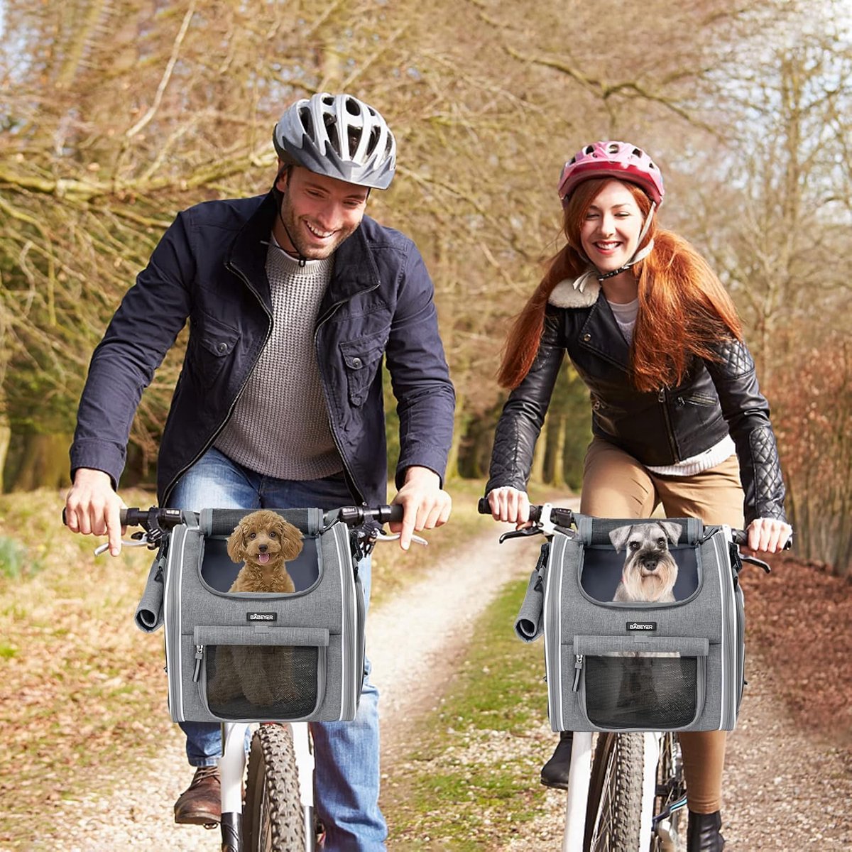 Fietsmand Hond - Draagtas - Reizen met huisdier - Snelle montage - 31x27x32 cm - Grijs