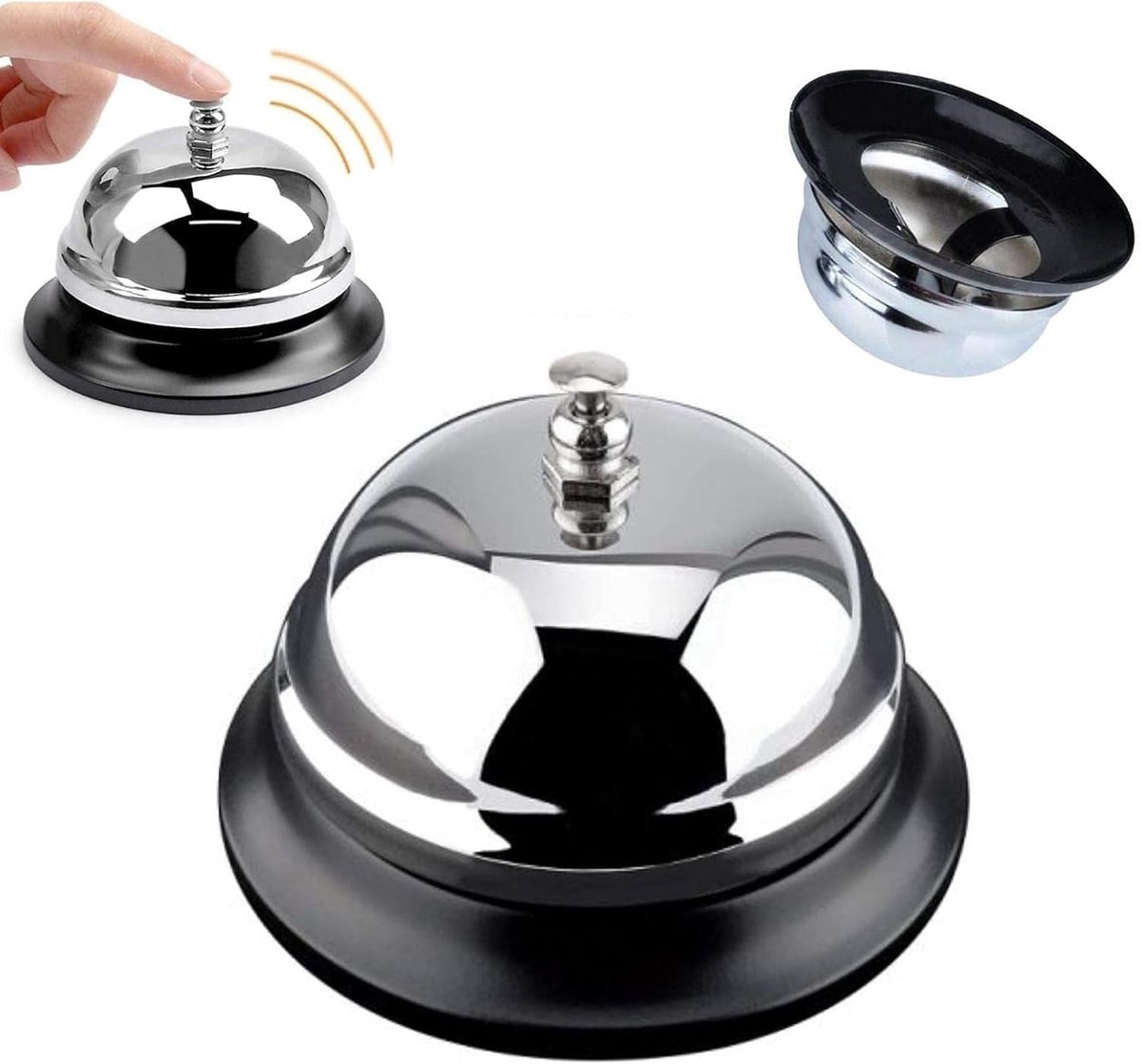 Ontvang bezoekers met een stijlvolle receptiebell - Chroom keukenbel voor service en gemak