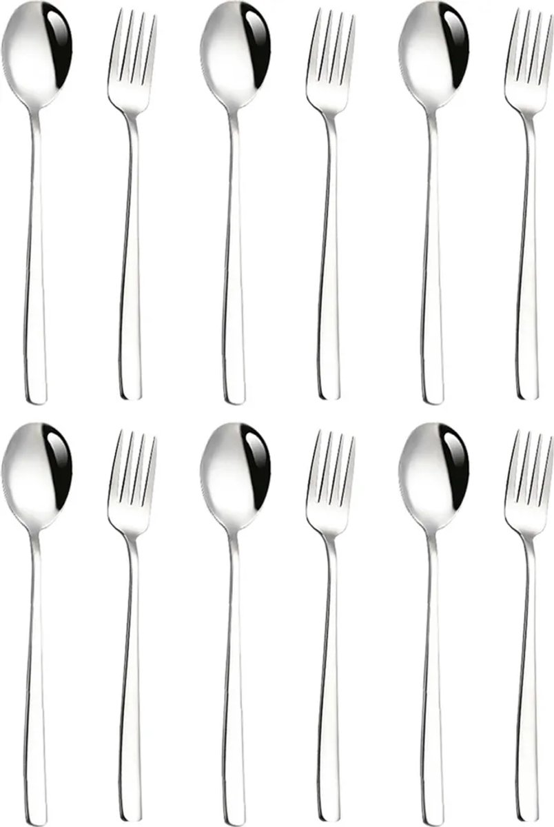 Deze 12-delige roestvrijstalen bestekset (lepels en vorken) is Geschikt voor diverse gelegenheden, zoals thuis, buiten, tijdens wandelingen, barbecues en in restaurants.