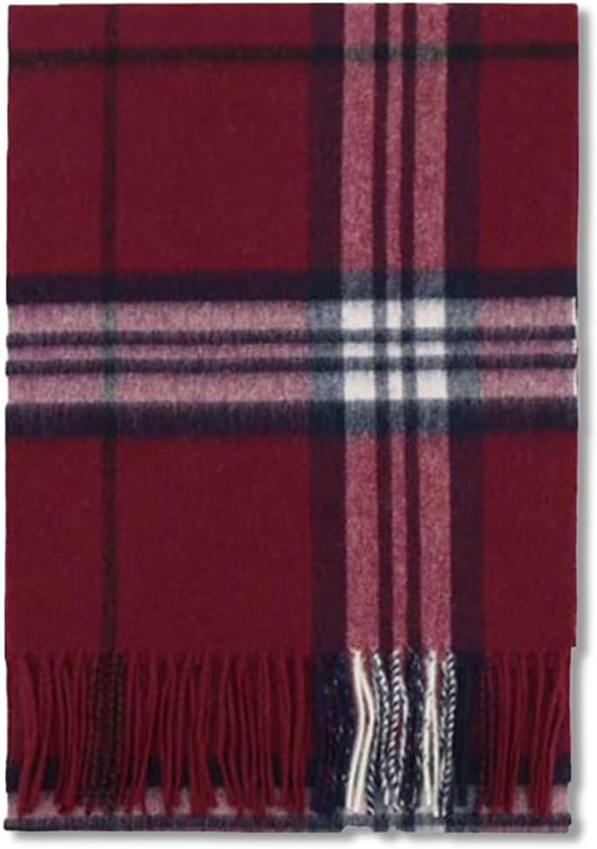 Winter Tartan Sjaal voor Dames en Heren van Wol met Franje | Klassieke Ruit Sjaal van Cashmere | Warme Pashmina Wrap voor Koude Dagen