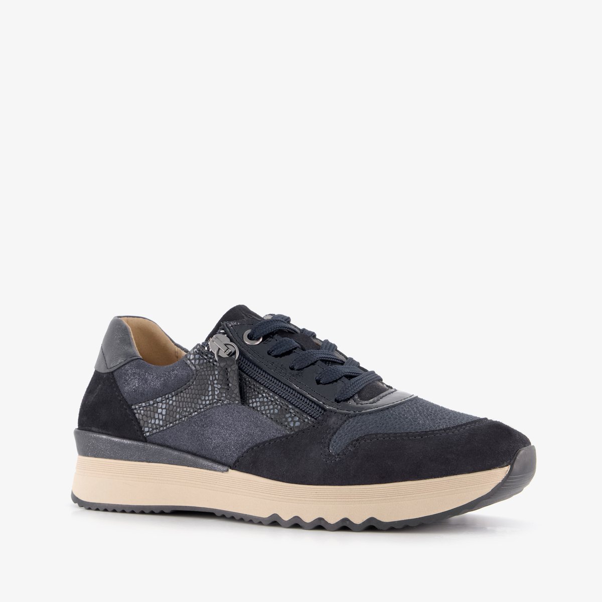Hush Puppies suède dames sneakers blauw - Maat 42 - Echt leer - Uitneembare zool