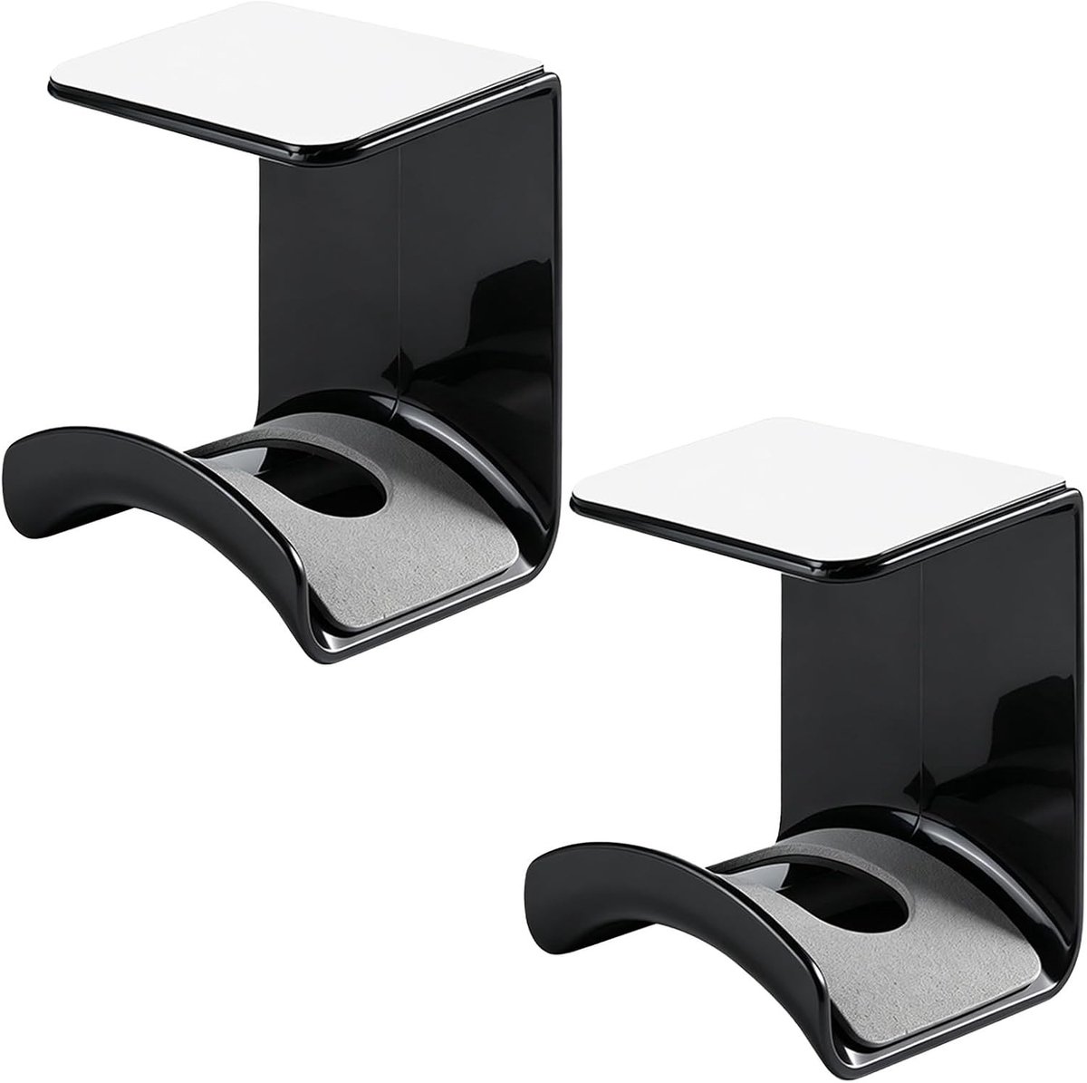 Zelfklevende hoofdtelefoonhouder - 2 stuks, universele headsetstandaard voor gaming en bureau, zwart
