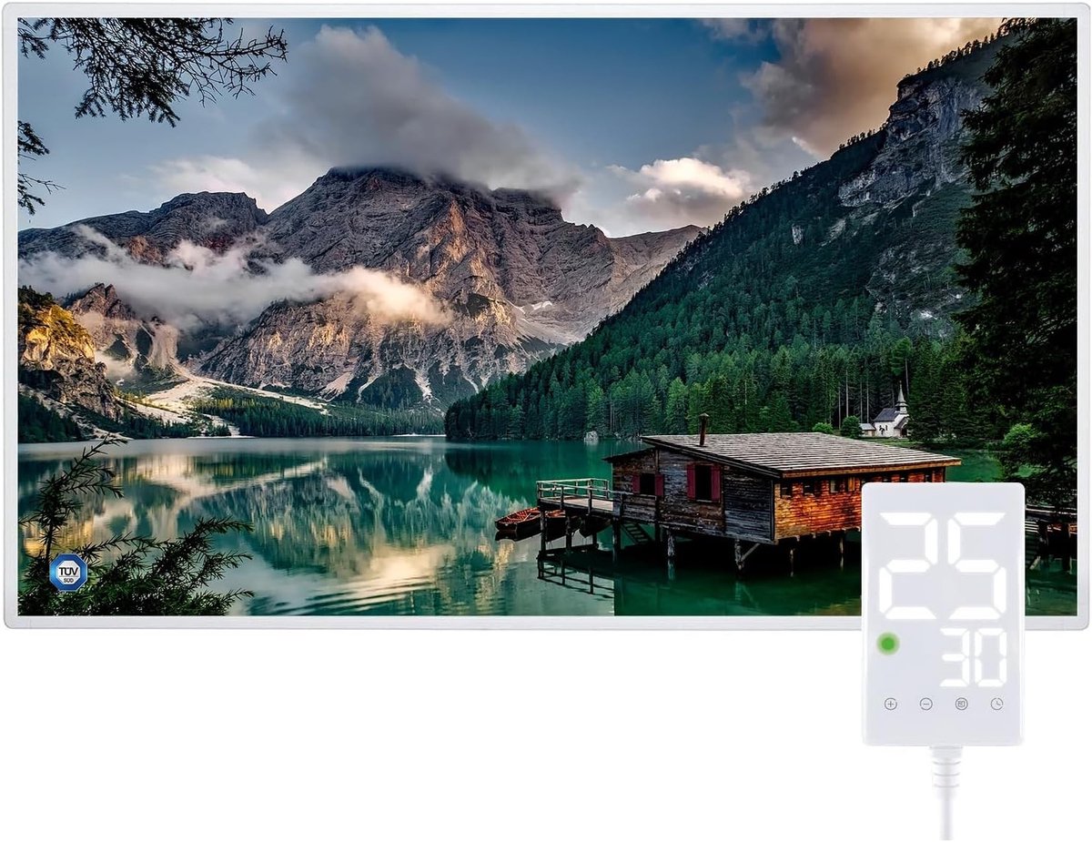 Infraroodverwarming - Lake - 600 W - Wandmontage met Smart-Touch-Thermostaat - Voor Binnenruimtes