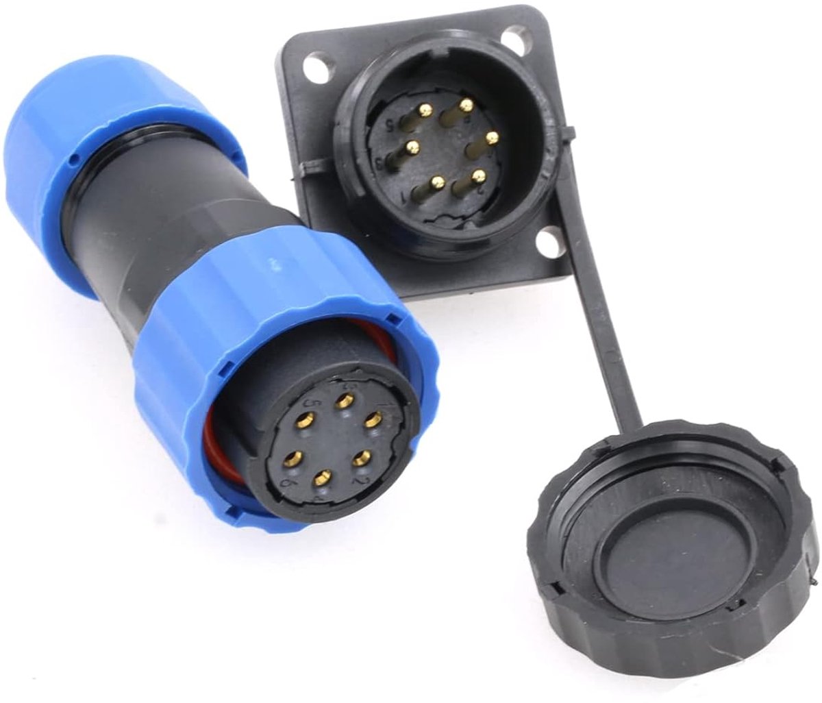 SD20 square plate cutting power cable plug waterproof IP68 LED aviation power cable plug socket for outdoor lighting - ShopVlot