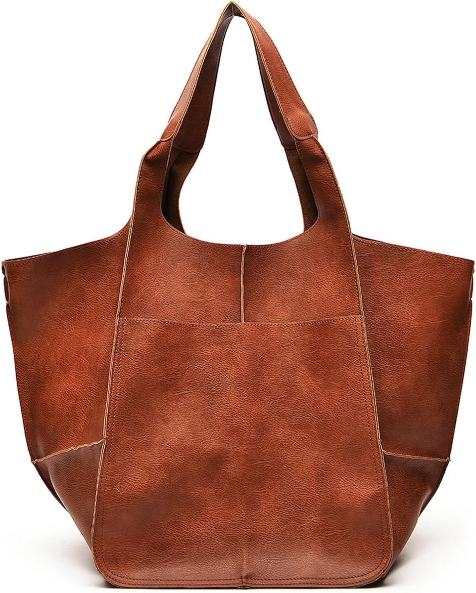 Large Tote Bags for Women Hoboss and Shoulder Bags Soft Leather Vintage Oversized Shopping Bag Lightweight Work Bag Large Capacity Handbags 60x30x30cm