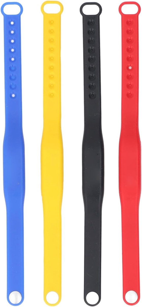 Waterdichte NFC Polsbandjes - 4 Stuks Kleurige Siliconen Armbanden voor Toegangscontrole, Zwembad en Sauna