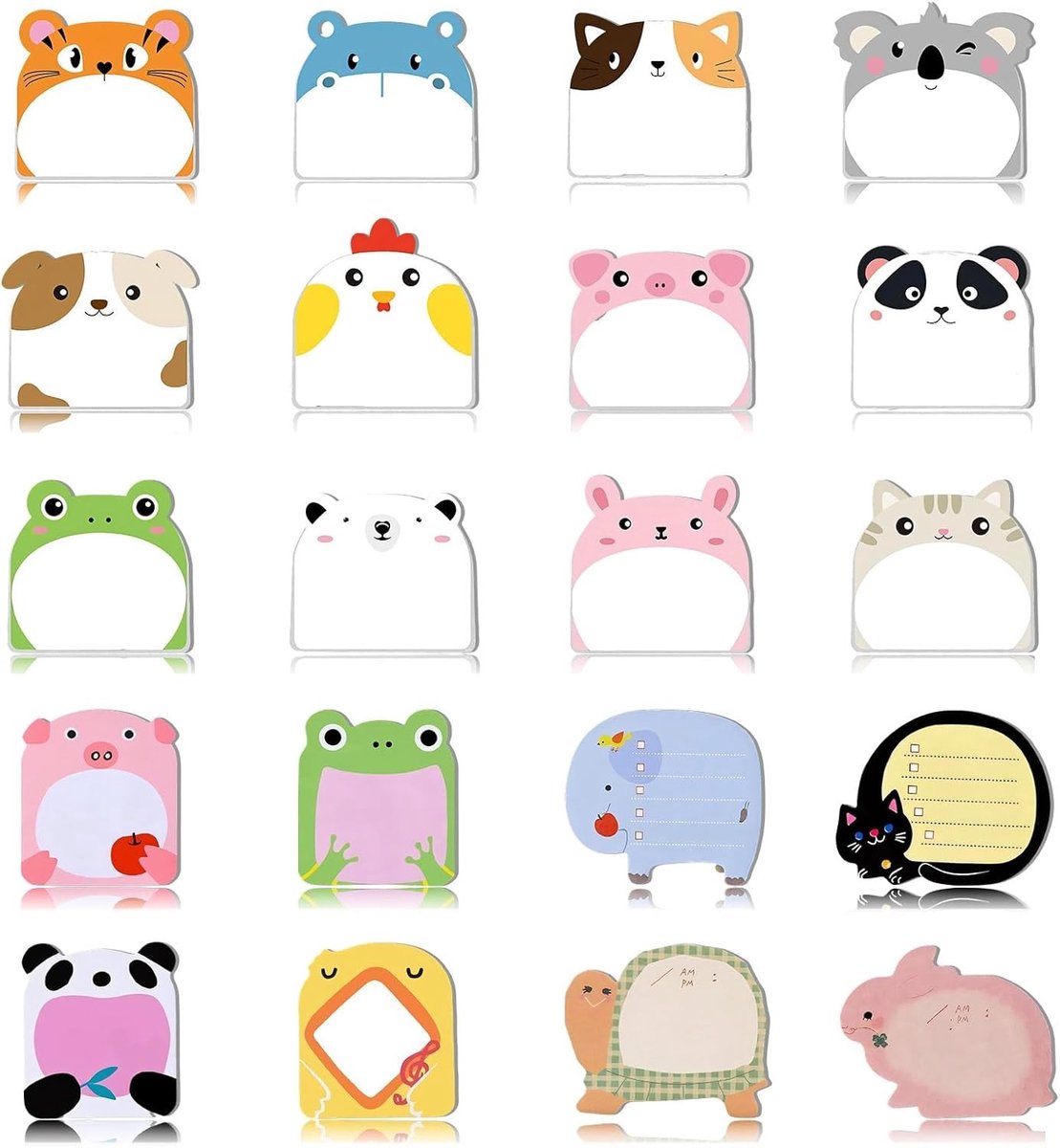 Schattige Dieren Zelfklevende Notities, Kawaii Stationery voor Berichten en Memo's, Perfect voor Organisatie en Creatieve Projecten