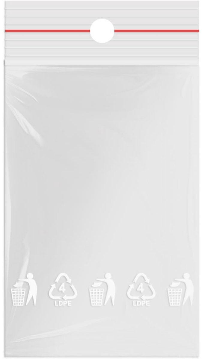 Plastic zakjes met druksluiting 40 x 60 mm - Merkkwaliteit - Ideaal voor opslag - 100 stuks - ShopVlot