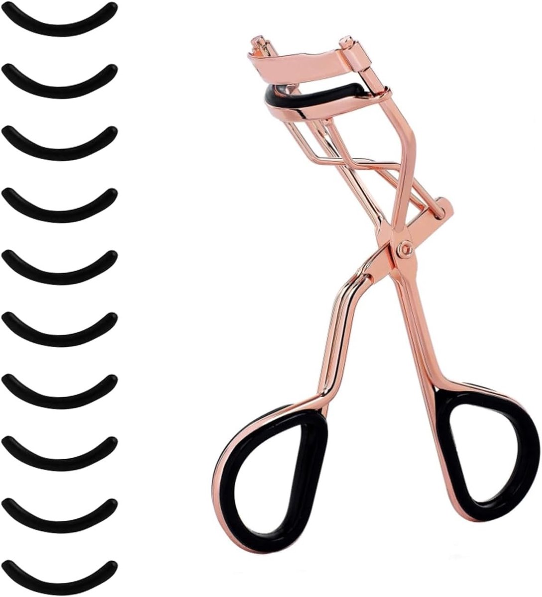 Eyelash Curler in Roségoud met 5 Extra Rubber Pads - Hoogwaardige Make-up Tool voor Perfect Gekrulde Wimpers van Koolstofstaal
