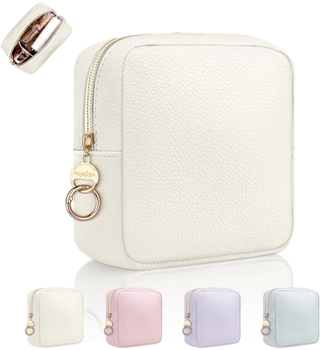 Make-uptas 13 x 5 x 13 cm - PU-kunststof - Klein en draagbaar - Perfect voor onderweg - ShopVlot