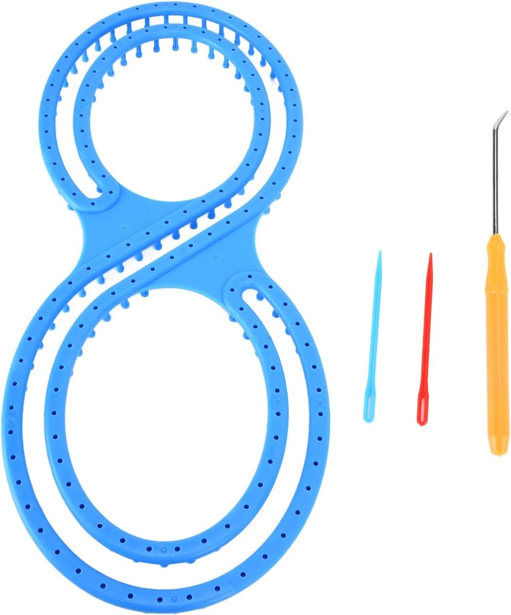 Complete DIY Weefstoel Set met 8 Vormen, Plastic Breiwerk voor Dekens, Sokken, Sjaals en Mutsen, Inclusief Haaknaald en Naaigereedschap voor Thuisgebruik
