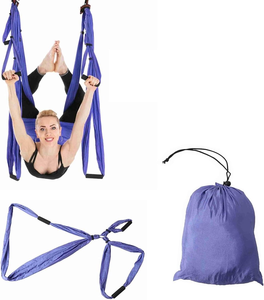 Aerial Yoga Hangmat voor Thuisgebruik - Pilates Stretchband en Inversie Swing Sling voor Yoga Studio's en Fitness Oefeningen