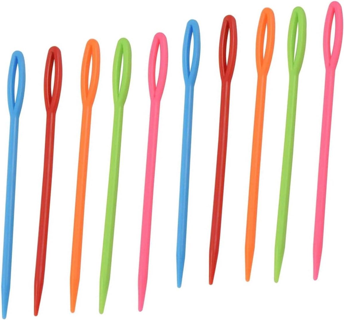 Set van 100 Plastic Naalden van 7 cm voor Kinderen, Ideaal voor Creatieve Projecten, Handwerken en Borduren