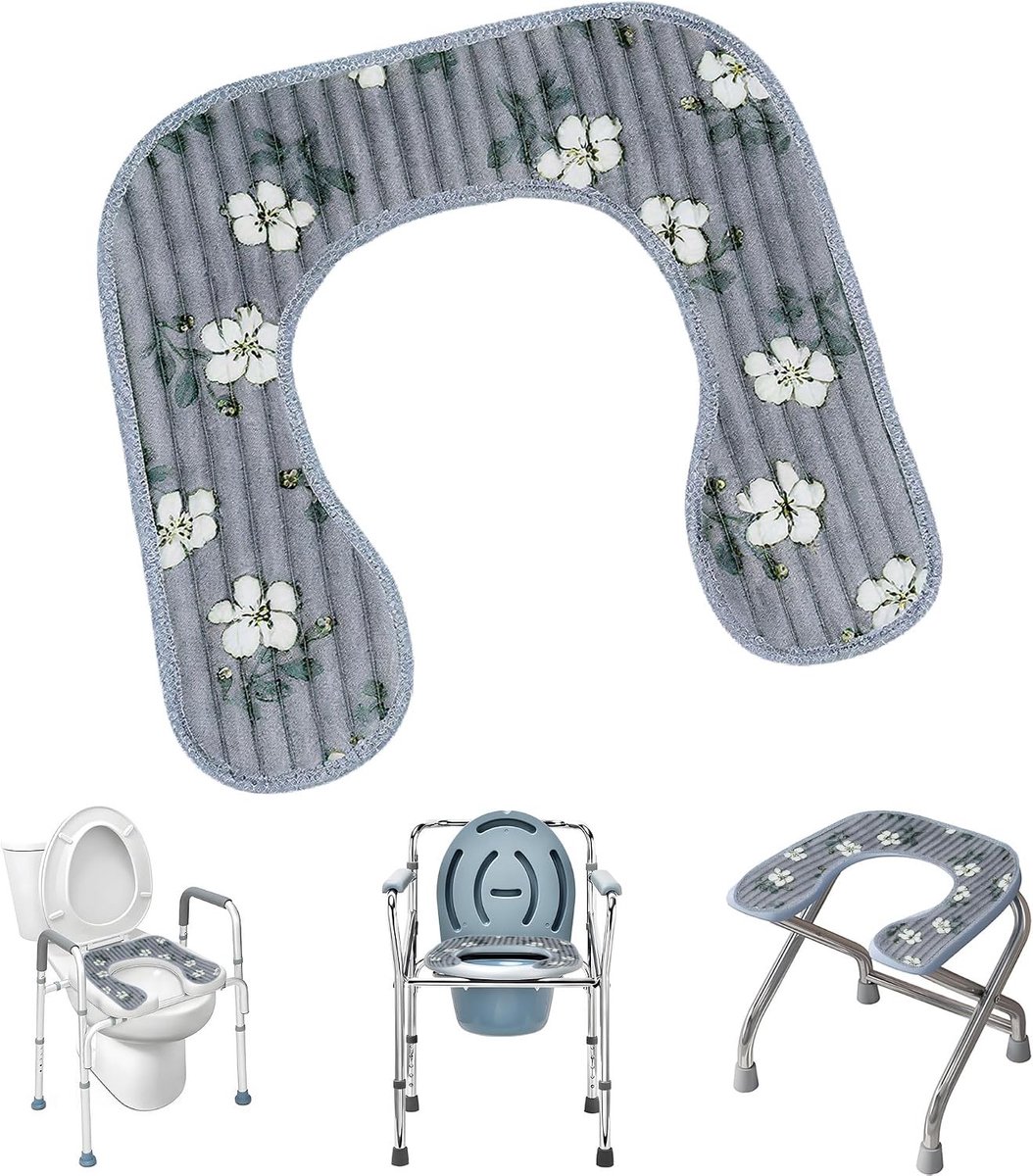 Toiletbril Cover - Zacht en Comfortabel, Universeel, Warm, Geschikt voor Senioren, Grijs, Verhoogde Toiletzitting