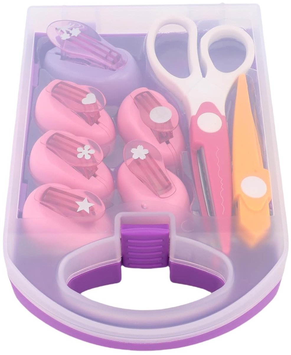 Creatieve Gatenpons Set voor Kinderen, Meerdere Vormen, Knutselperforator en Scharen voor Motorische Vaardigheden, Papercraft en DIY Projecten