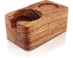 Tamper Station 58 mm van Geel Perenhout voor Professionele Barista, Accessoires voor Koffie, Tamping Station voor Portafilter Machine