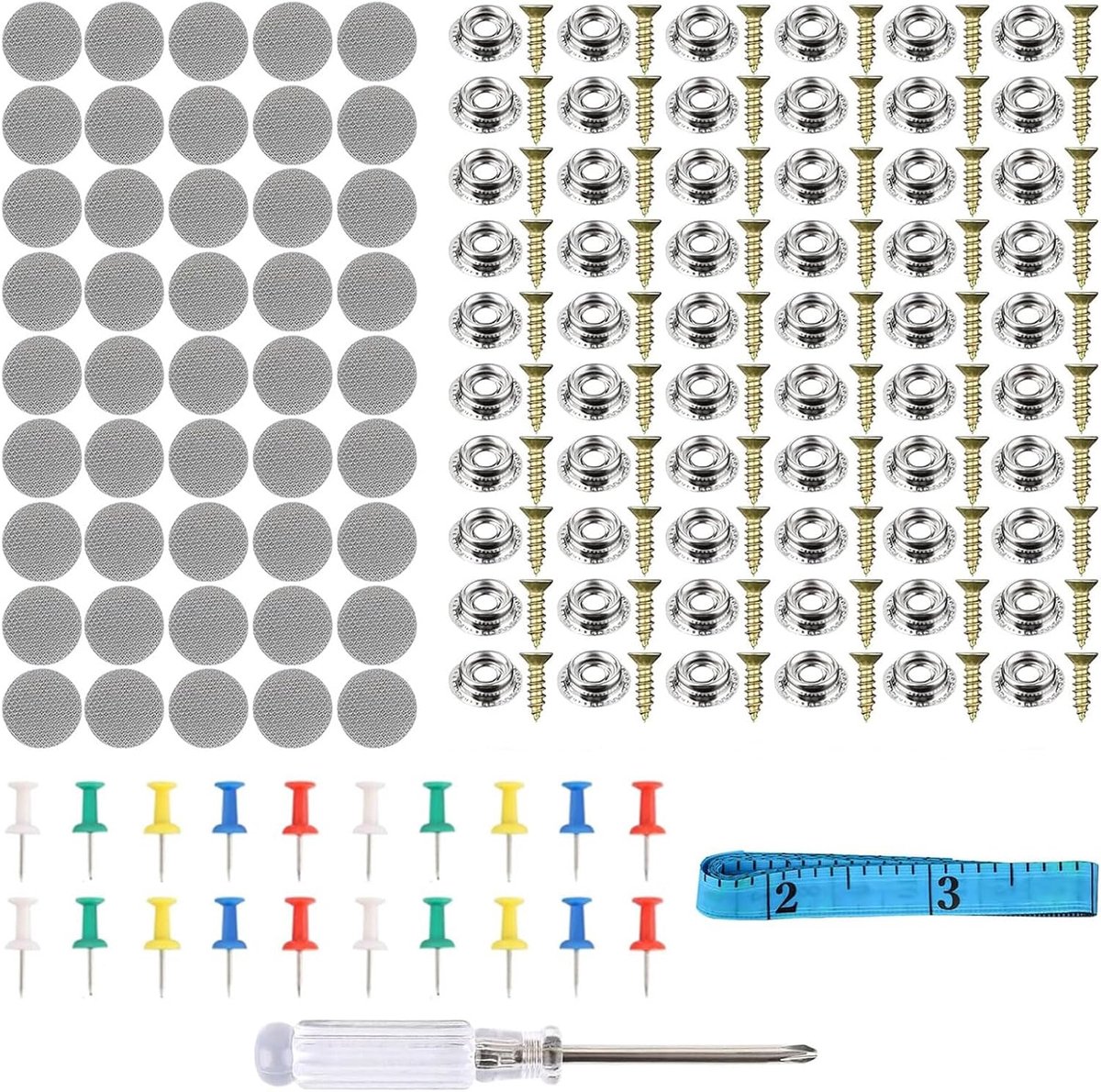 65 stuks auto-reparatieknoppen, reparatieknop, autodakklinknagels, reparatieset, met positionernaald - ShopVlot