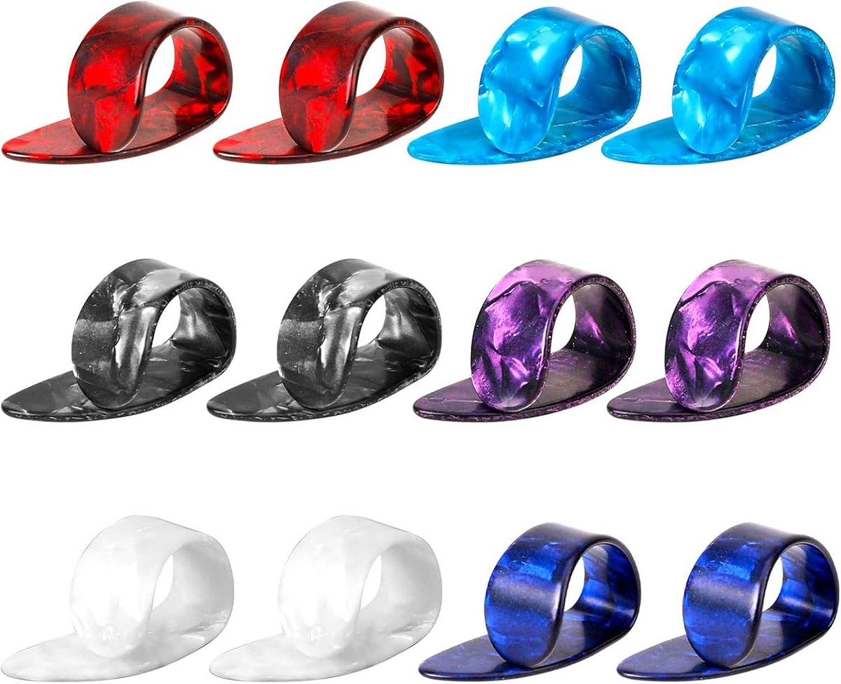 12 Pcs Thumb Picks, Finger Picks, Guitar Right Thumb Picks, Thumb Picks for Guitar, Electric Guitar, Bass - ShopVlot