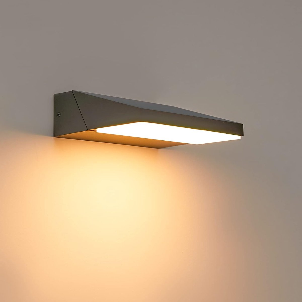 SnelShoppen - Led-wandlamp voor buiten, moderne buitenverlichting 11 W, IP65 waterdicht, warm wit, grijs, ideaal voor muur, balkon, terras, tuin, sfee