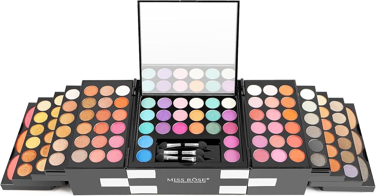 Uitgebreide Make-up Set met 148 Kleuren Oogschaduw, Blush, Wenkbrauwpoeder en Concealer voor een Stralende Look