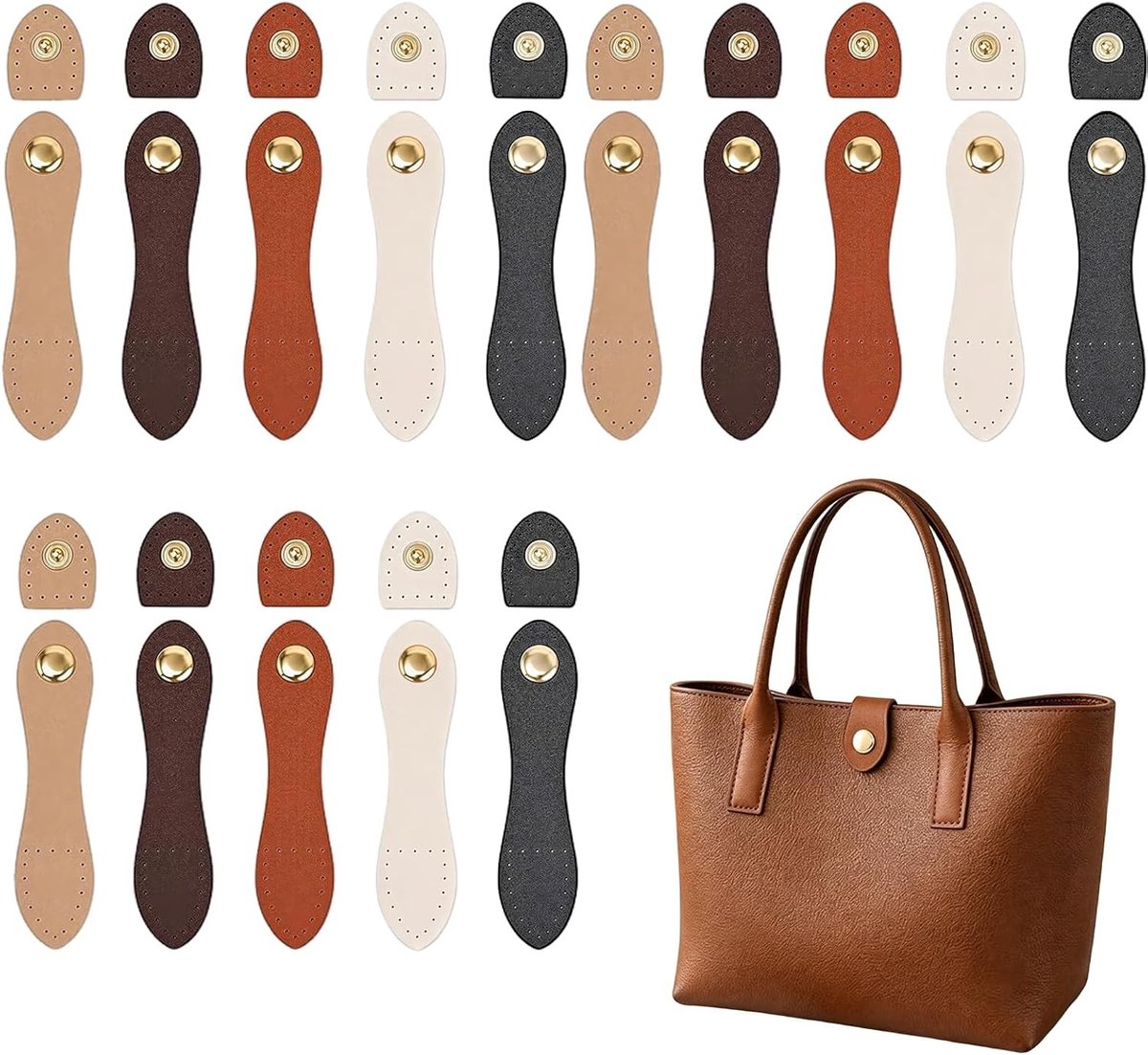 Set van 15 Haak Tas Klemmen, PU Leren Tas Sluitingen voor DIY Tassen, Handtas Accessoires en Schoudertassen