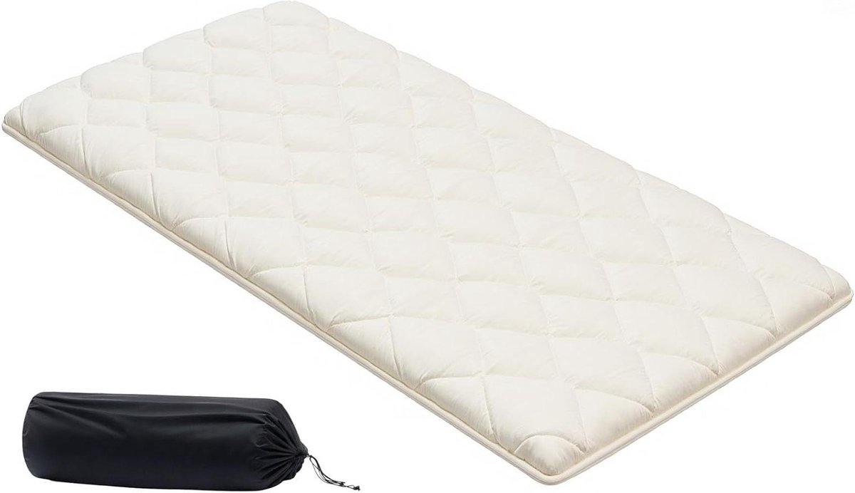 Japanse Tatami Mat - Futon Matras - Comfortabel Slapen - 9-Laags Ondersteuning - 203 x 99 cm - Wit