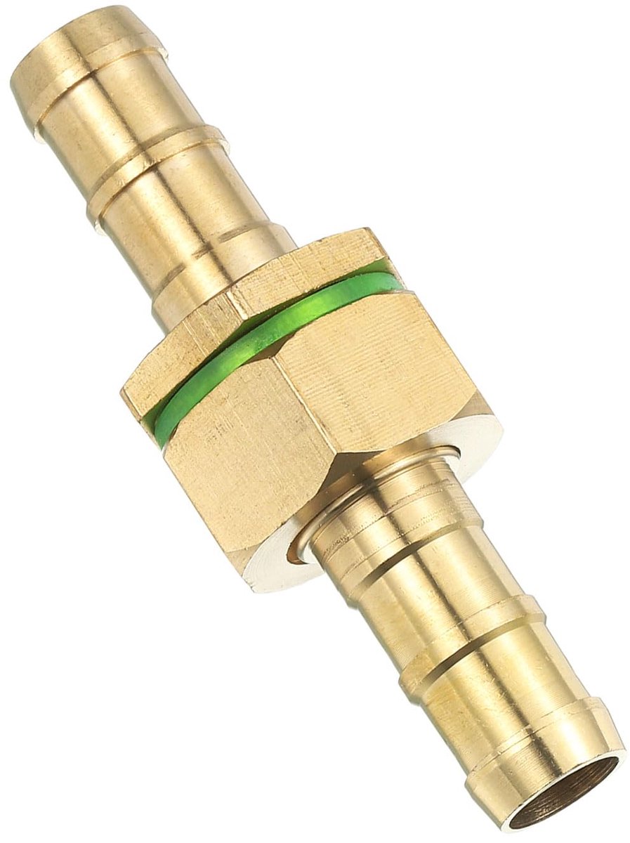 slangaansluiting rechte connector 1/2 inch ID - messing - voor water, brandstof en lucht - duurzame koppeling - ShopVlot