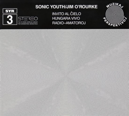 Sonic Youth/Jim O'Rourke "Invito Al Cielo" albumhoes met cirkelvormig patroon.